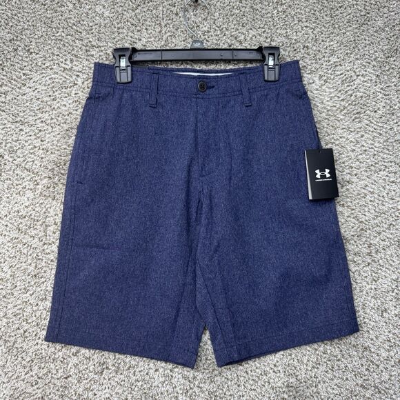 Under Armour Golf Vented Shorts Mens 30 Navy Blue Heather 10" Inseam Stretch New - Picture 1 of 12